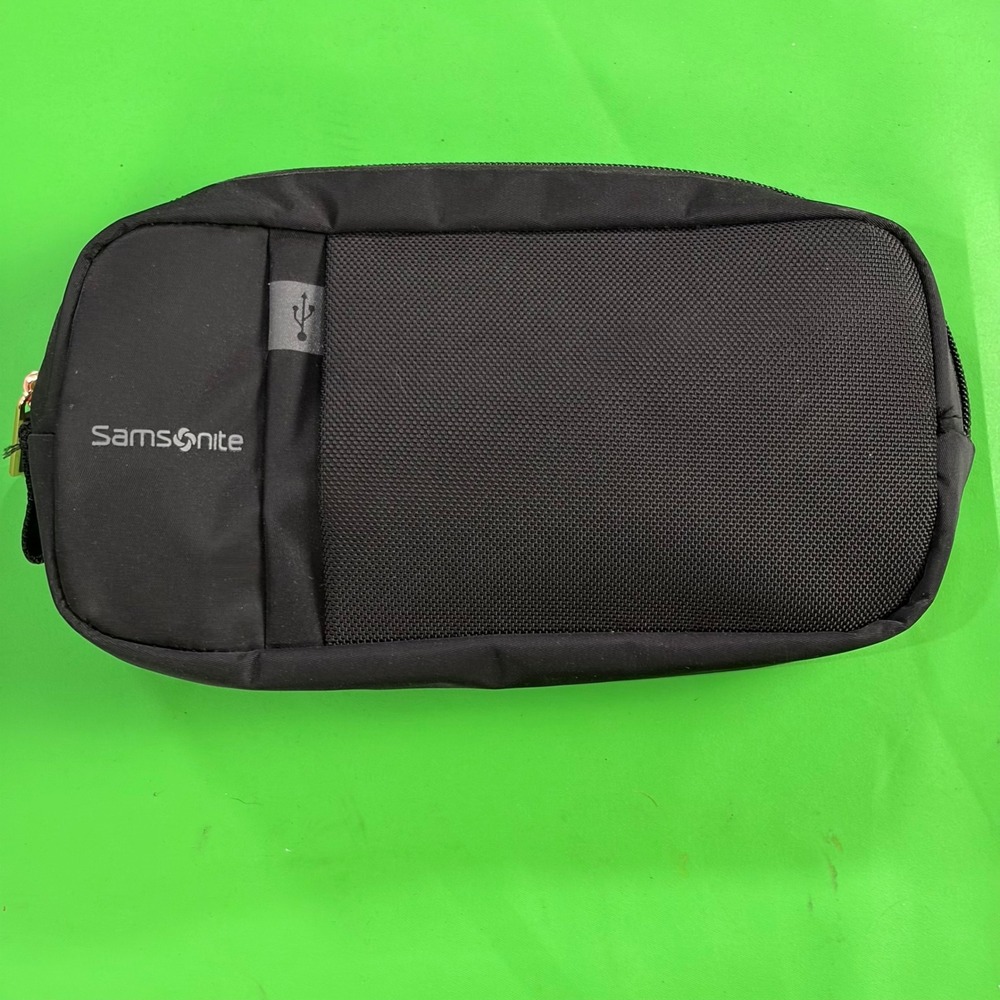 Samsonite Tech Organizer Pouch Black RFID Recyclex USB Gadget Phone Travel Bag